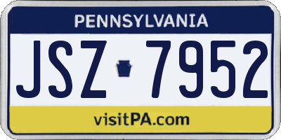 PA license plate JSZ7952