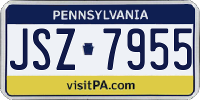 PA license plate JSZ7955