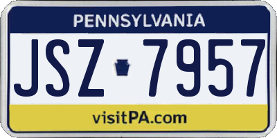PA license plate JSZ7957