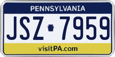 PA license plate JSZ7959