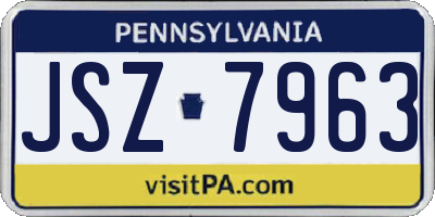 PA license plate JSZ7963