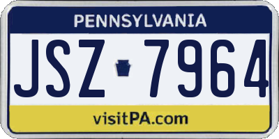 PA license plate JSZ7964