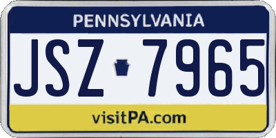 PA license plate JSZ7965