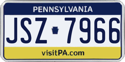 PA license plate JSZ7966