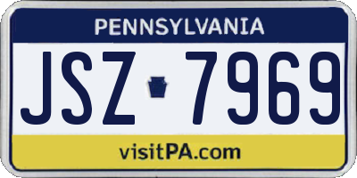 PA license plate JSZ7969