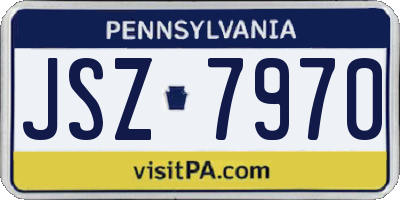 PA license plate JSZ7970