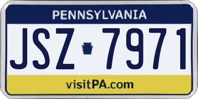 PA license plate JSZ7971