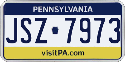 PA license plate JSZ7973