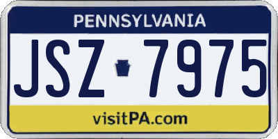 PA license plate JSZ7975