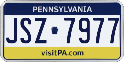 PA license plate JSZ7977