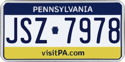 PA license plate JSZ7978