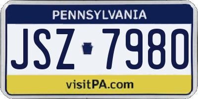 PA license plate JSZ7980