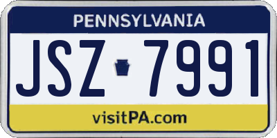 PA license plate JSZ7991