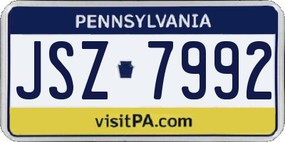 PA license plate JSZ7992