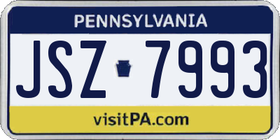PA license plate JSZ7993