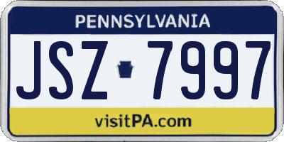 PA license plate JSZ7997