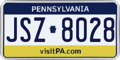 PA license plate JSZ8028
