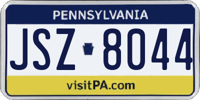 PA license plate JSZ8044