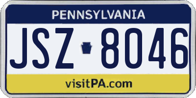 PA license plate JSZ8046