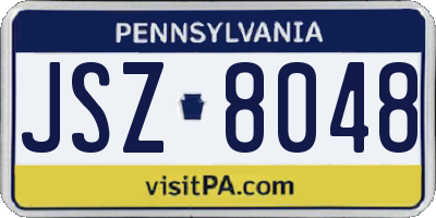 PA license plate JSZ8048