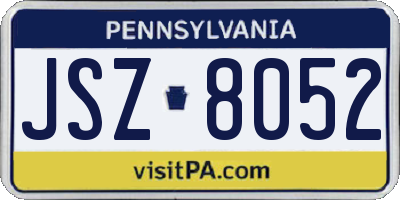 PA license plate JSZ8052
