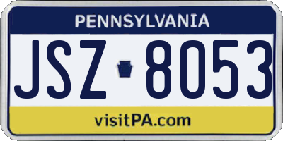 PA license plate JSZ8053