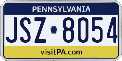 PA license plate JSZ8054