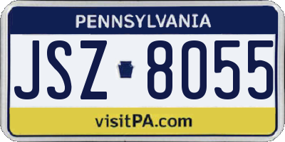 PA license plate JSZ8055