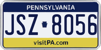 PA license plate JSZ8056