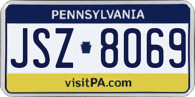 PA license plate JSZ8069