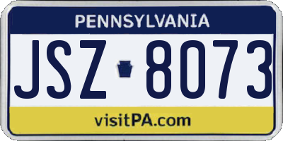 PA license plate JSZ8073