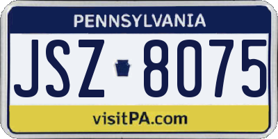 PA license plate JSZ8075