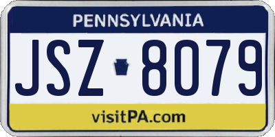 PA license plate JSZ8079