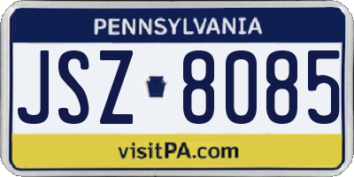 PA license plate JSZ8085