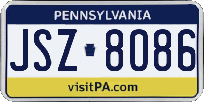 PA license plate JSZ8086