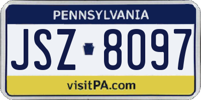 PA license plate JSZ8097