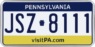 PA license plate JSZ8111