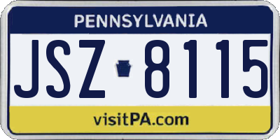 PA license plate JSZ8115