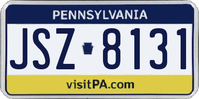 PA license plate JSZ8131