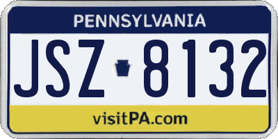 PA license plate JSZ8132