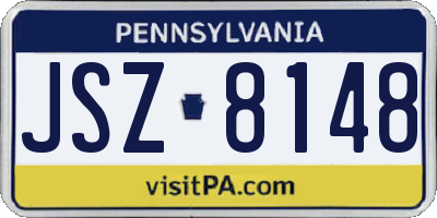 PA license plate JSZ8148