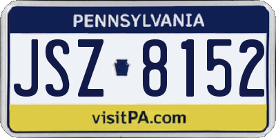 PA license plate JSZ8152