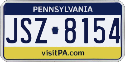 PA license plate JSZ8154