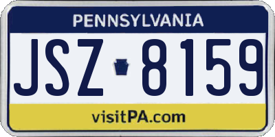 PA license plate JSZ8159