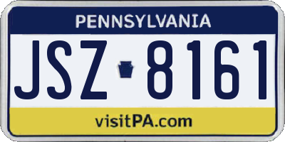 PA license plate JSZ8161