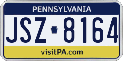 PA license plate JSZ8164