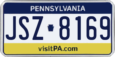 PA license plate JSZ8169