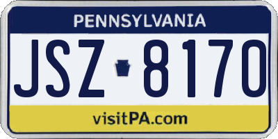 PA license plate JSZ8170