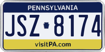 PA license plate JSZ8174