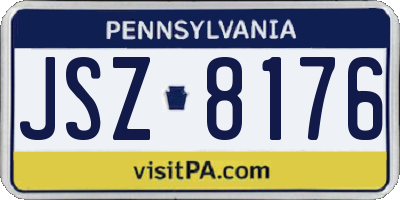 PA license plate JSZ8176